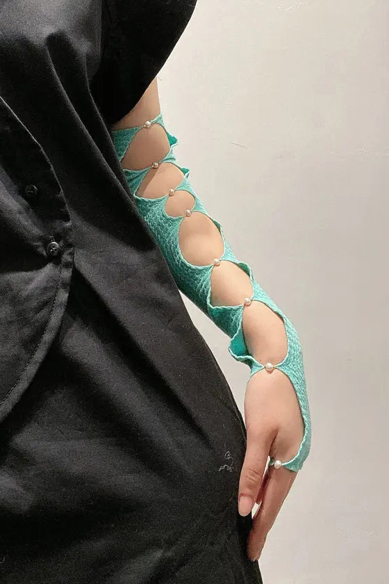 RUI R013-AW20 long gloves turquoise